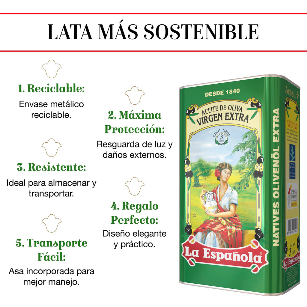 Aceite de Oliva Virgen Extra La Española en Lata de 3L
