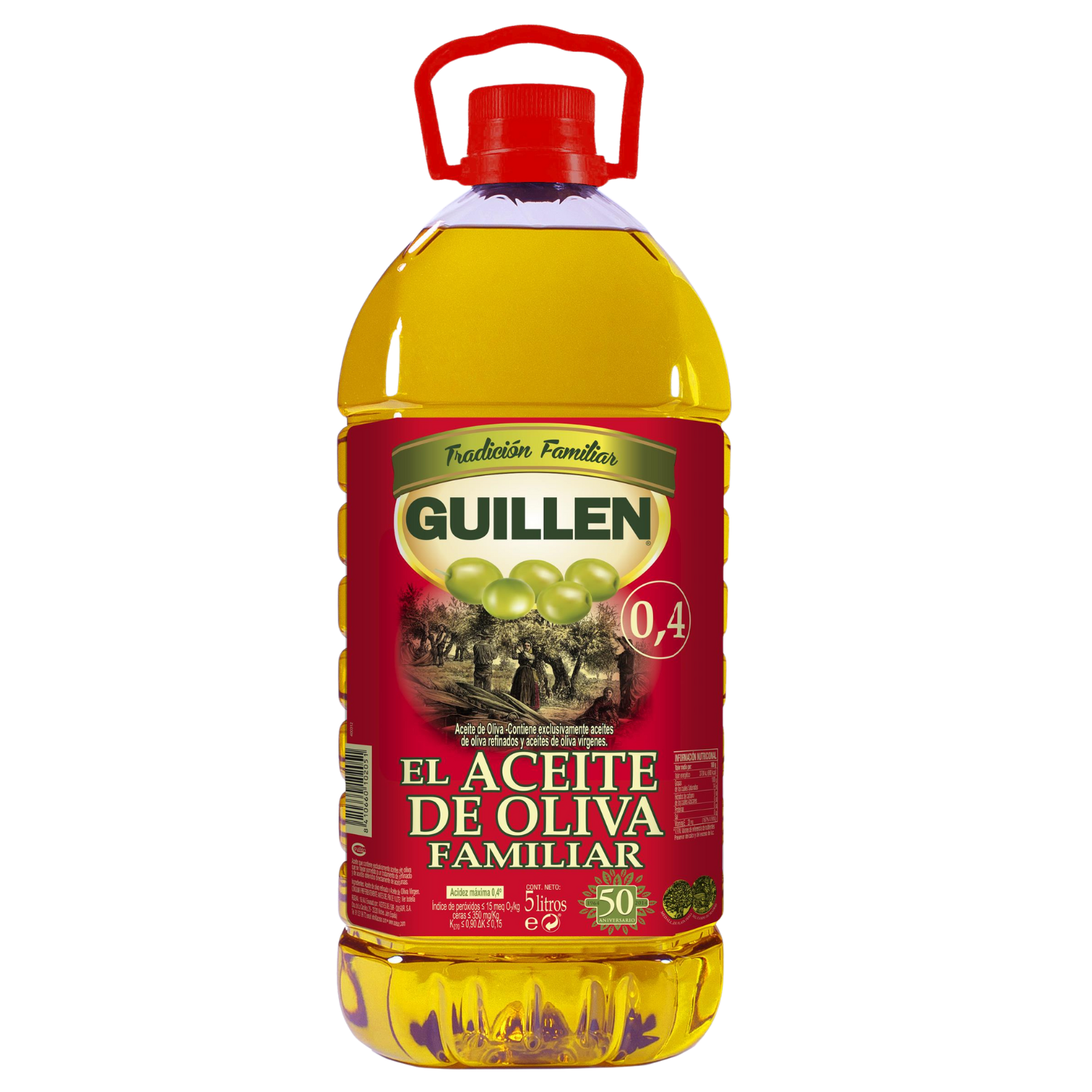 Aceite de Oliva suave 0,4 Guillén en Garrafa 5L